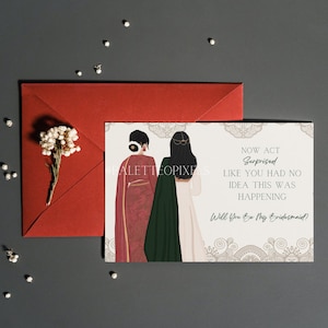 Cartes de proposition de demoiselle d'honneur hindoues tamoules personnalisées
