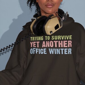 Trying to survive yet another office winter Unisex Heavy Blend Hooded Sweatshirt / Hoodie