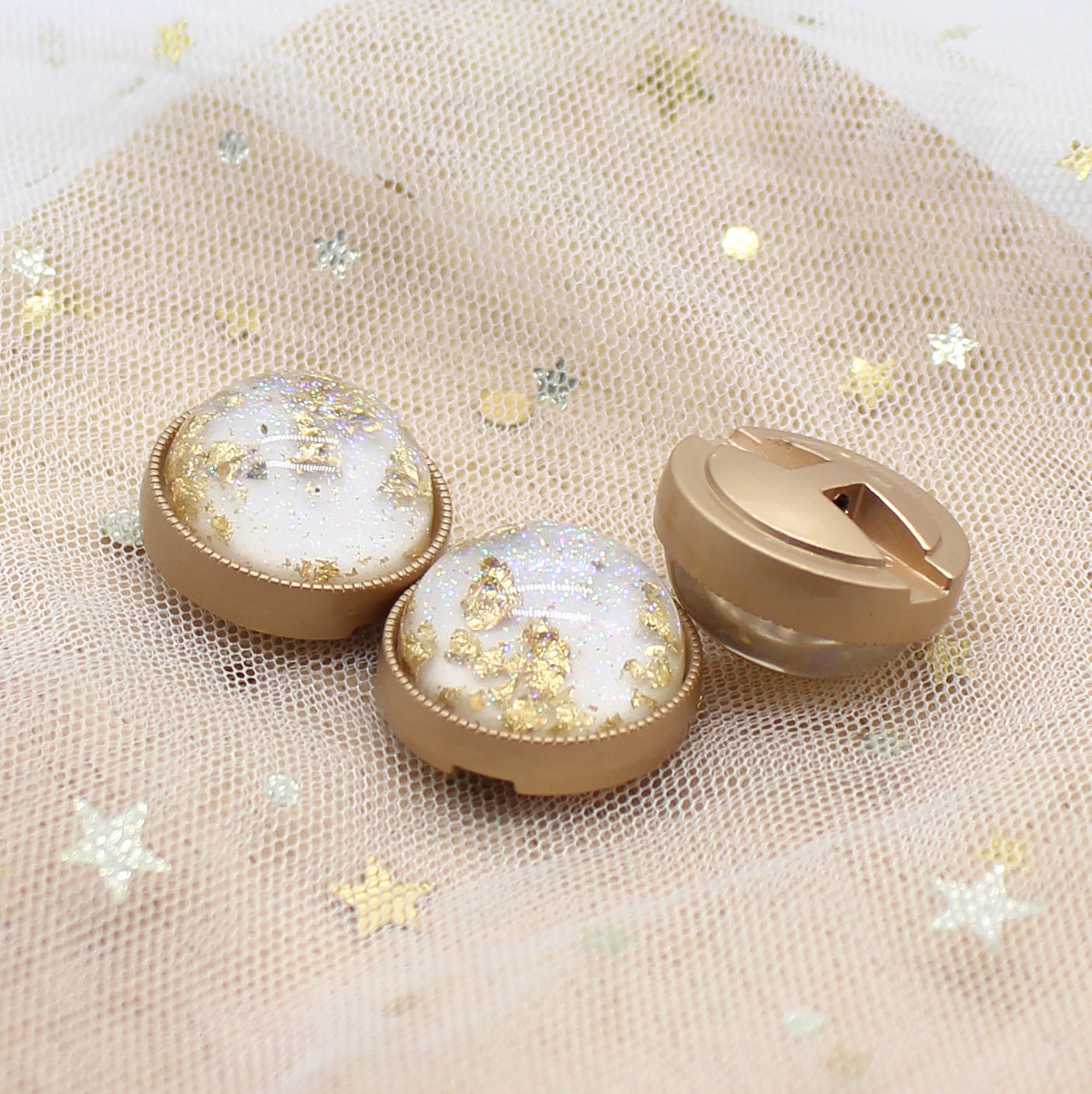 5PCS Pearl buttons Sewing buttonsGold foil patch | Etsy