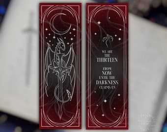 The Thirteen - double sided Large foiled bookmark | Throne Of Glass Bookmark | Manon Blackbeak