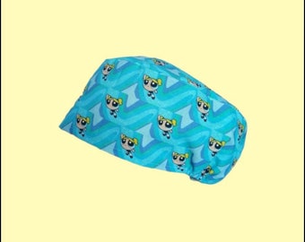 Surgical cap with bubble, surgical cap for long hair, supergirls medical cap, blue surgical cap, nurse and healthcare gift