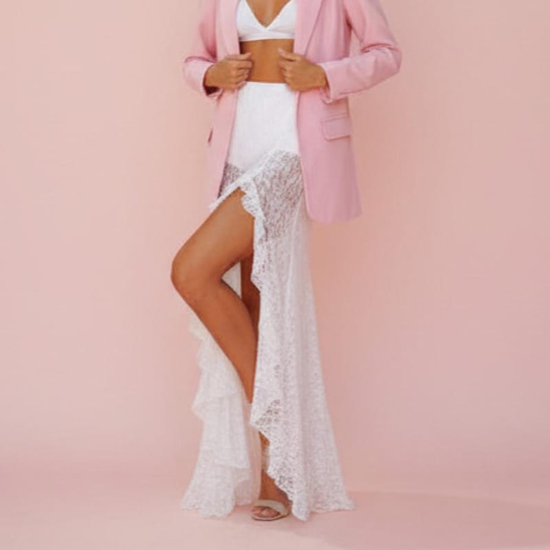 White Sheer Lace Maxi Skirt Etsy — free download