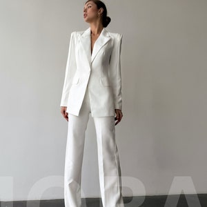 Petite white suit cheap