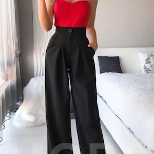 Black high waist pants outfit online