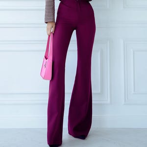 High Waist Flared Bell Bottom Trousers, Tall Women Pants