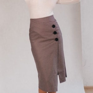 Light Brown Midi Pencil Skirt for Office, Business Casual Skirt for Women, Classic Midi Skirt for Office Woman, Formal Midi Skirt