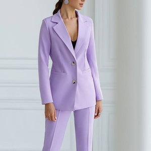 Lavender Pants Suit for Women Office Pant Suit Set for Women - Etsy