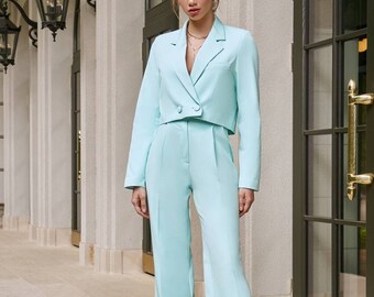 Long Mint Pants Suit - Etsy