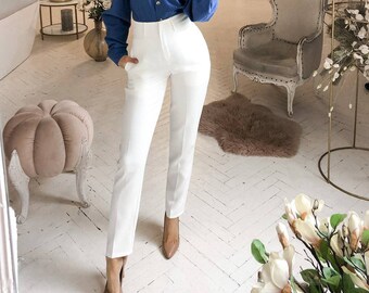 High Waisted Pants for Women, Regular Fit Pants Women, High Rise Trousers for Women, Office and Formal Pants for women