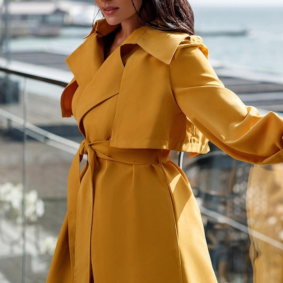 美品MAXMARA SPORTMAX トレンチコート マスタードイエロー2023 美品MAXMARA SPORTMAX トレンチコート マスタードイエロー2023 美品