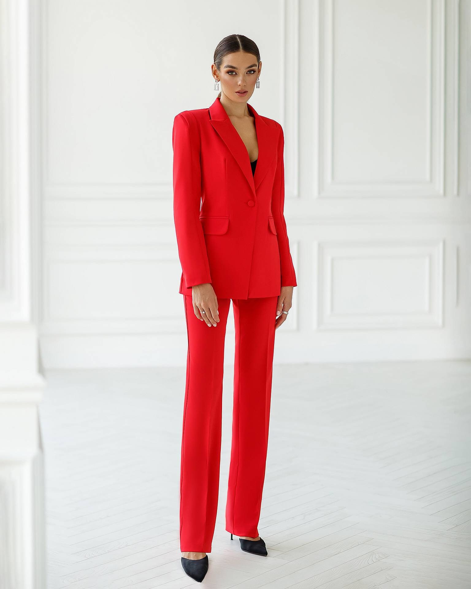 Red Suit Jacket Womens, Formal Pantsuit for Women, Chic Womens Pants Suit,  Womens Blazer and Pants Set, Red Blazer Women, Red Womens Suit -  Canada