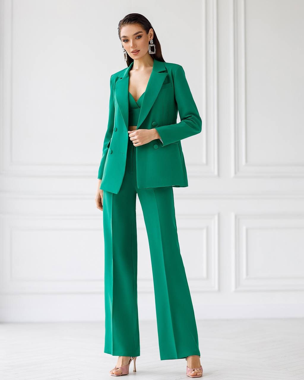Green Blazer Trouser Suit for Women Bright Green Pantsuit for - Etsy