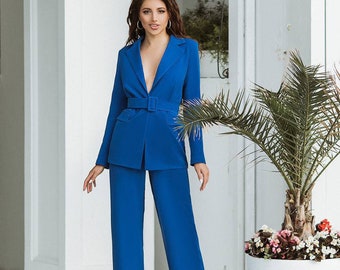 Wide Leg Pant Suit - Etsy