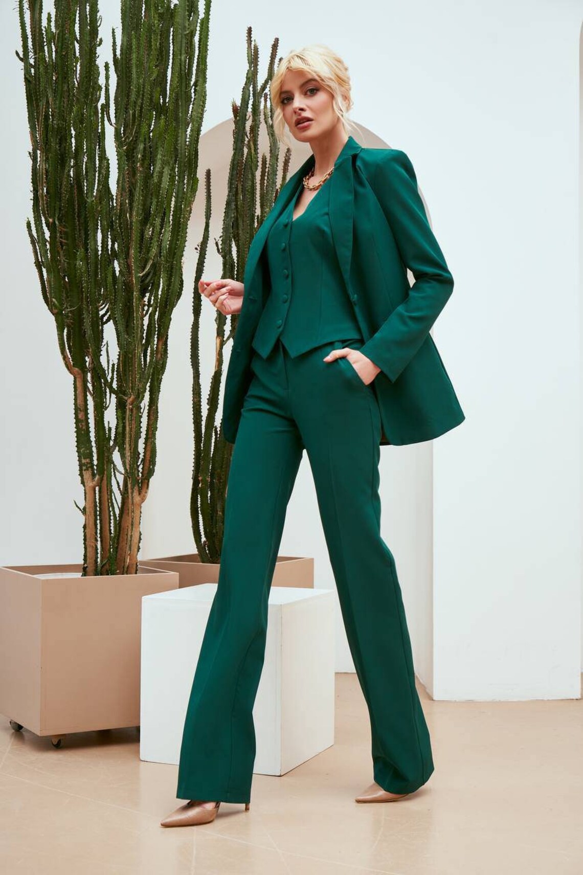 Emerald Green Pantsuit for Women Emerald Formal Pants Suit Etsy