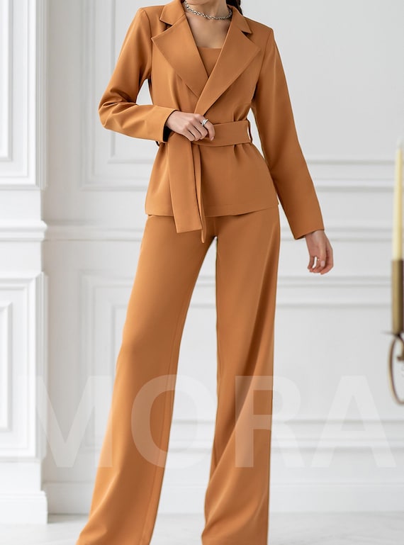 Selone Pant Suits For Women Piece Outfits Long Sleeve Blazers