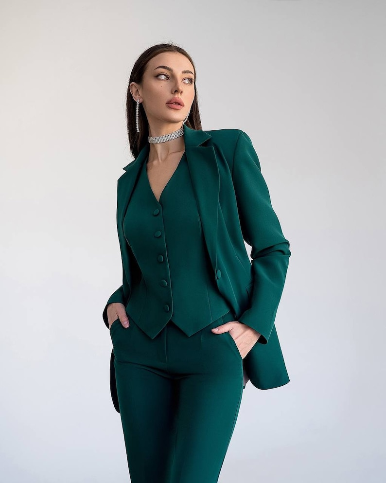 Emerald Green Pantsuit for Women Emerald Formal Pants Suit - Etsy