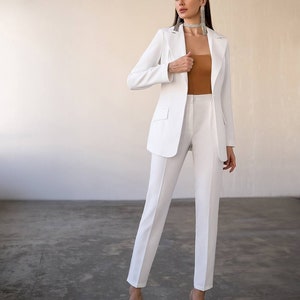 Ines Bridal Pantsuit / Wedding Pantsuit / Bridal Suit / Wedding Suit /  Bride's Blazer and Pants / Formal Women's Suit / White Women's Suit 