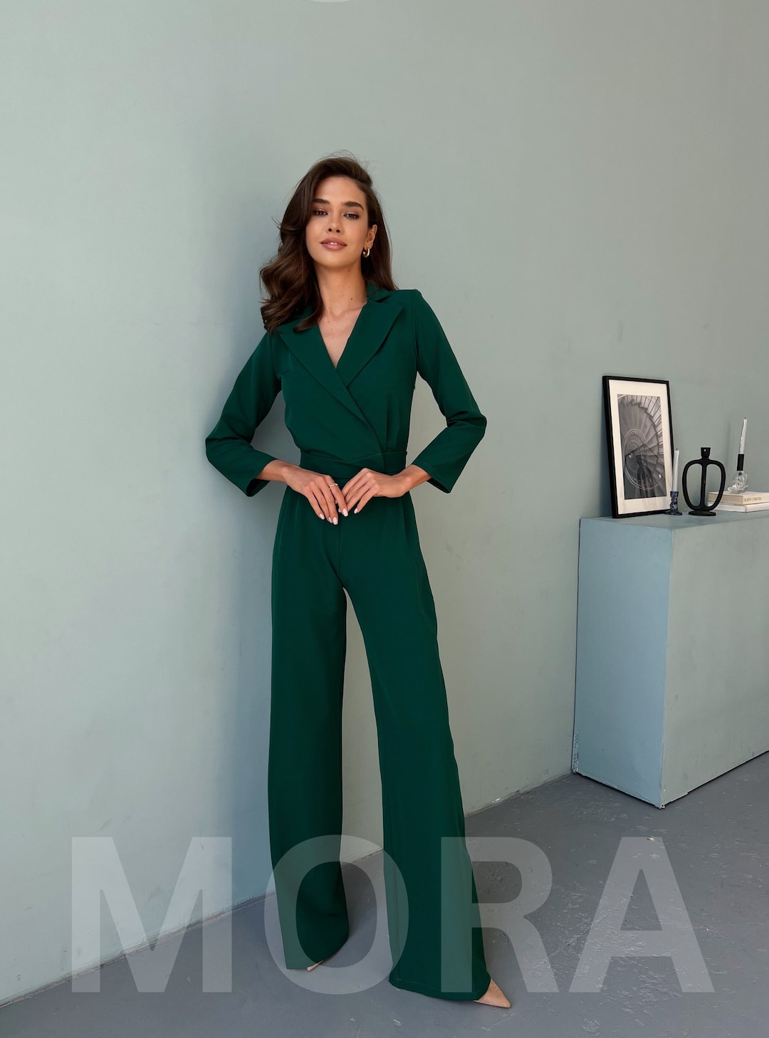 Emerald Green Formal Jumpsuit Womens, Womens Jumpsuit, Women