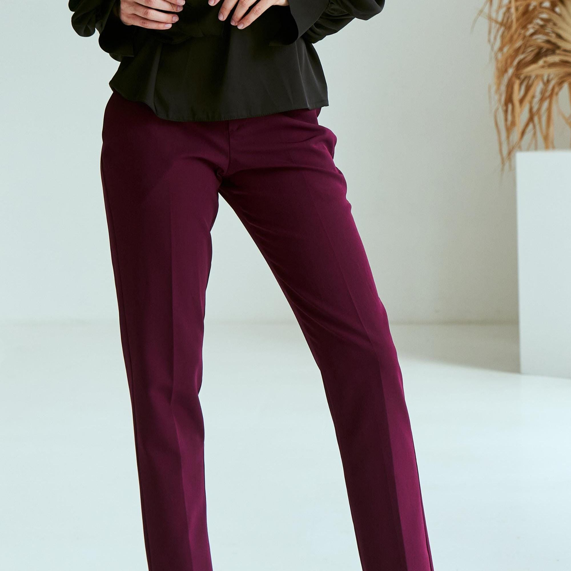 パンツ MSGM Woman Pants Burgundy 3742MDP08247800 20 Stratus Pant In Textured Satin For Women | J.Crew