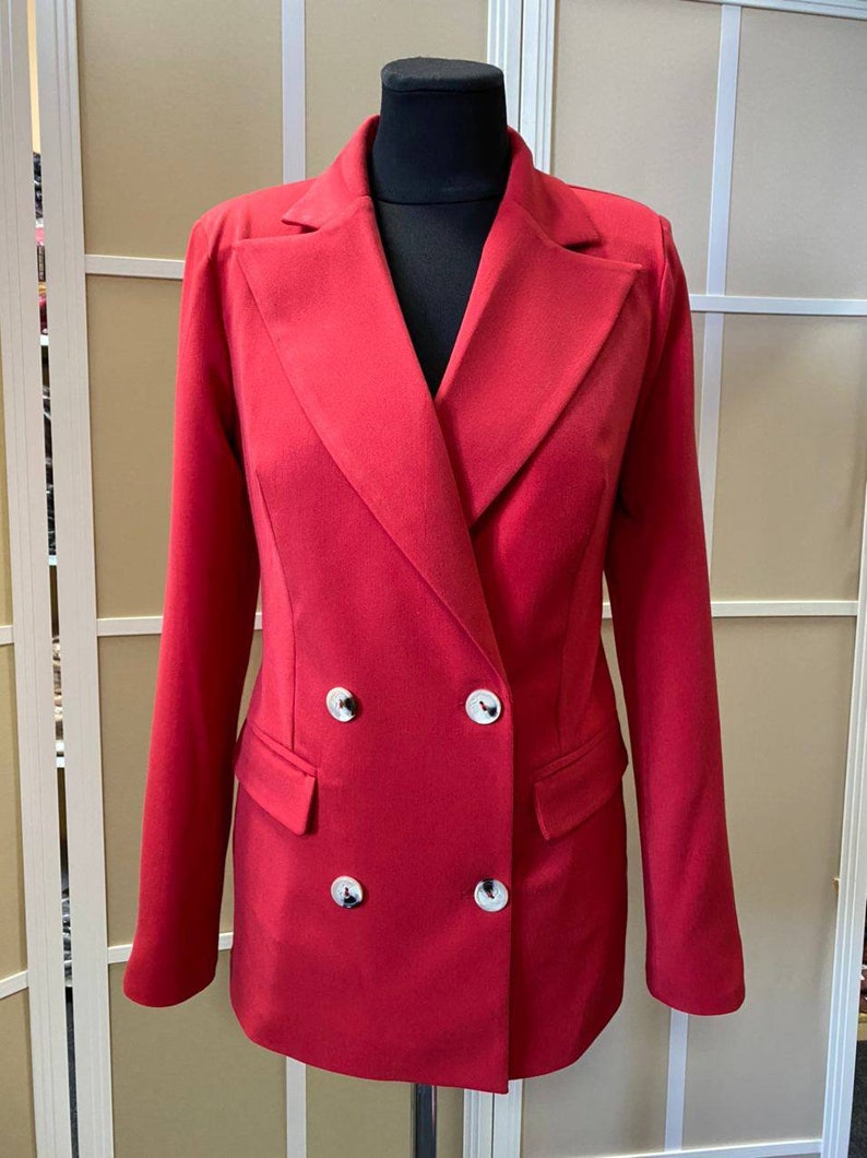 Red Jacket for Women Red Wool Blazer Womens Classic Womens - Etsy
