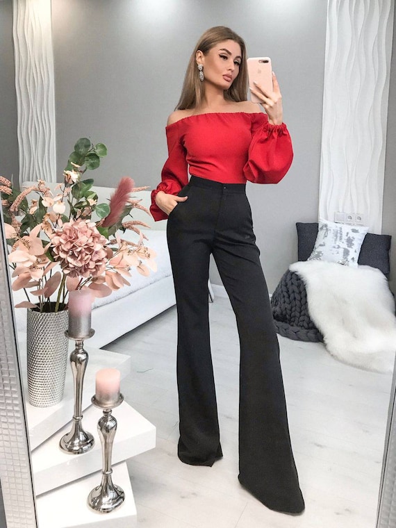 Bell Bottoms Pants for Women, Flared Pants Women, High Waist Trousers Bell  Bottoms, Black Flared Pants for Women, -  Canada