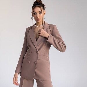 Formal Pantsuit for Business Women, Tall Women Pants and Blazer Suit, 3-piece Women's pantsuit for special events, Office Wear Womens