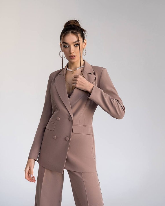 Formal Pantsuit for Business Women, Tall Women Pants and Blazer