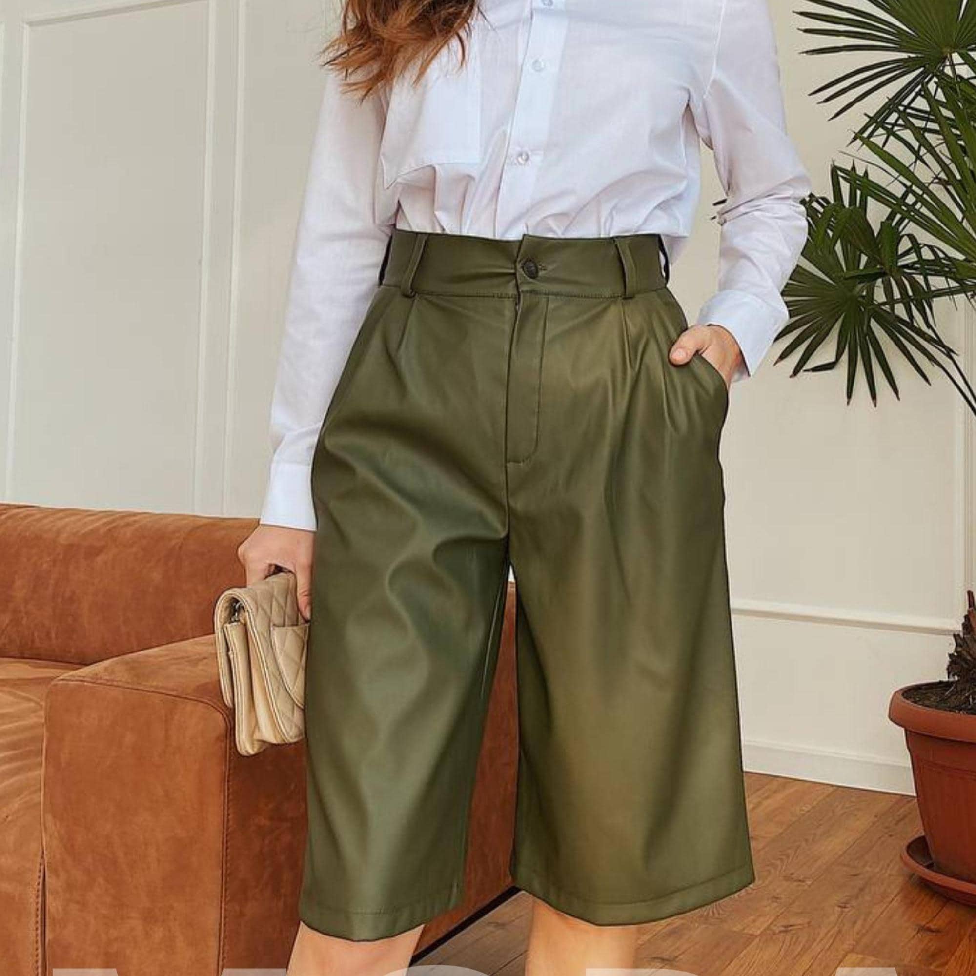 VEGAN Leather Shorts for Women, Bermuda Shorts for Women