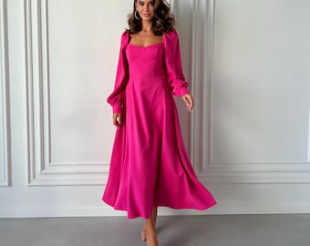 fit and flare birthday dress for women Fit and Flare Party Dress in Longer Length – Udtfashion main image 1