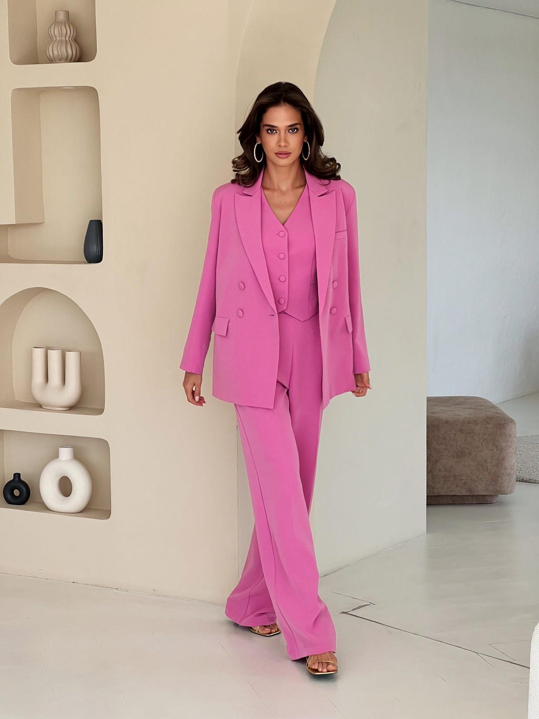 スーツ THEORY Women Suit Jackets M1101103 SMV PINK Amazon.com: Pink Women Suits Blazer Suits for Business Groom