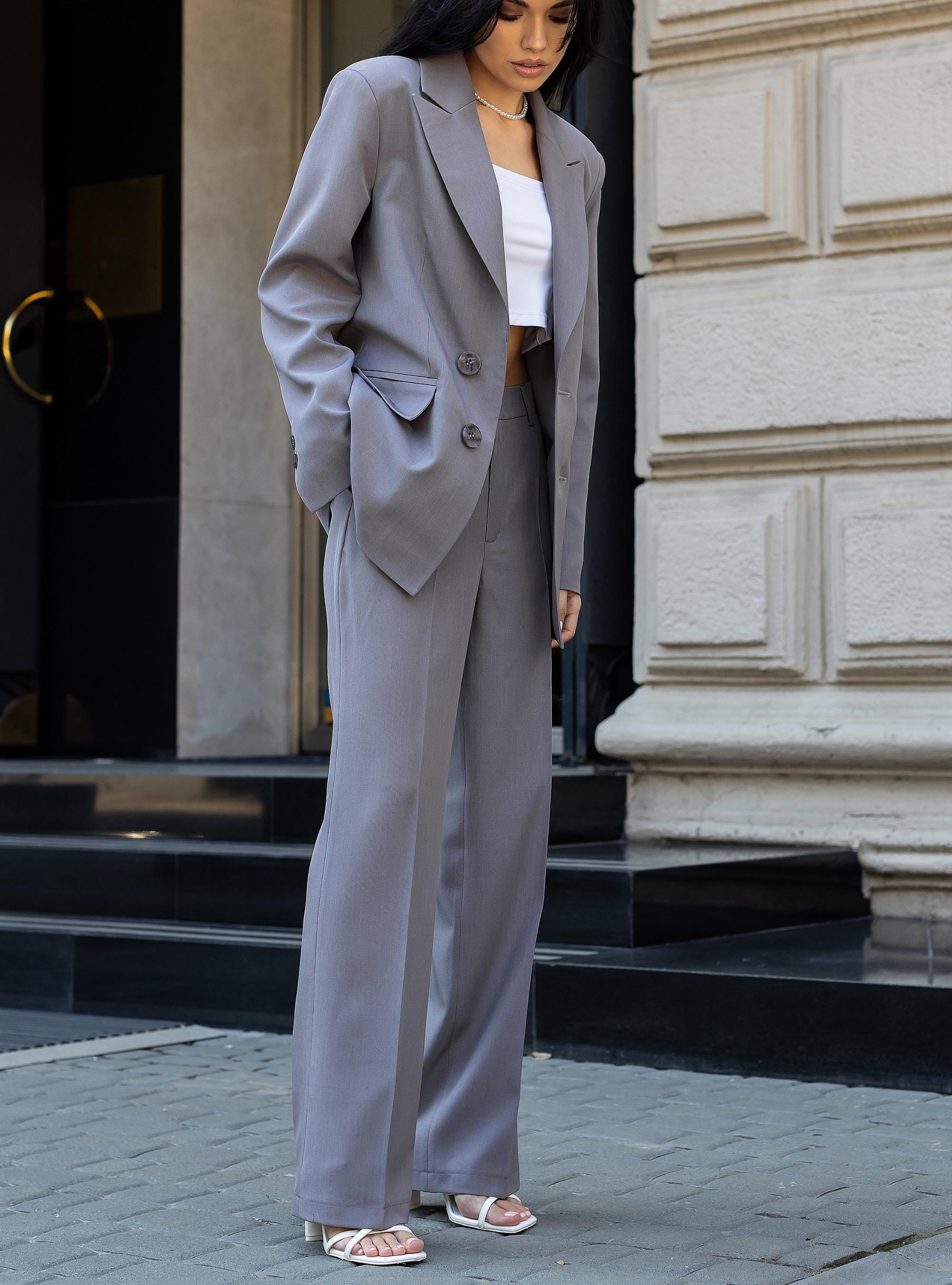 FaxCopyExpress WIDE LEG SUIT PANTS