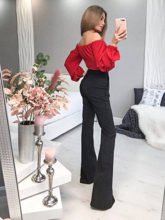 Black Flared Pants for Women