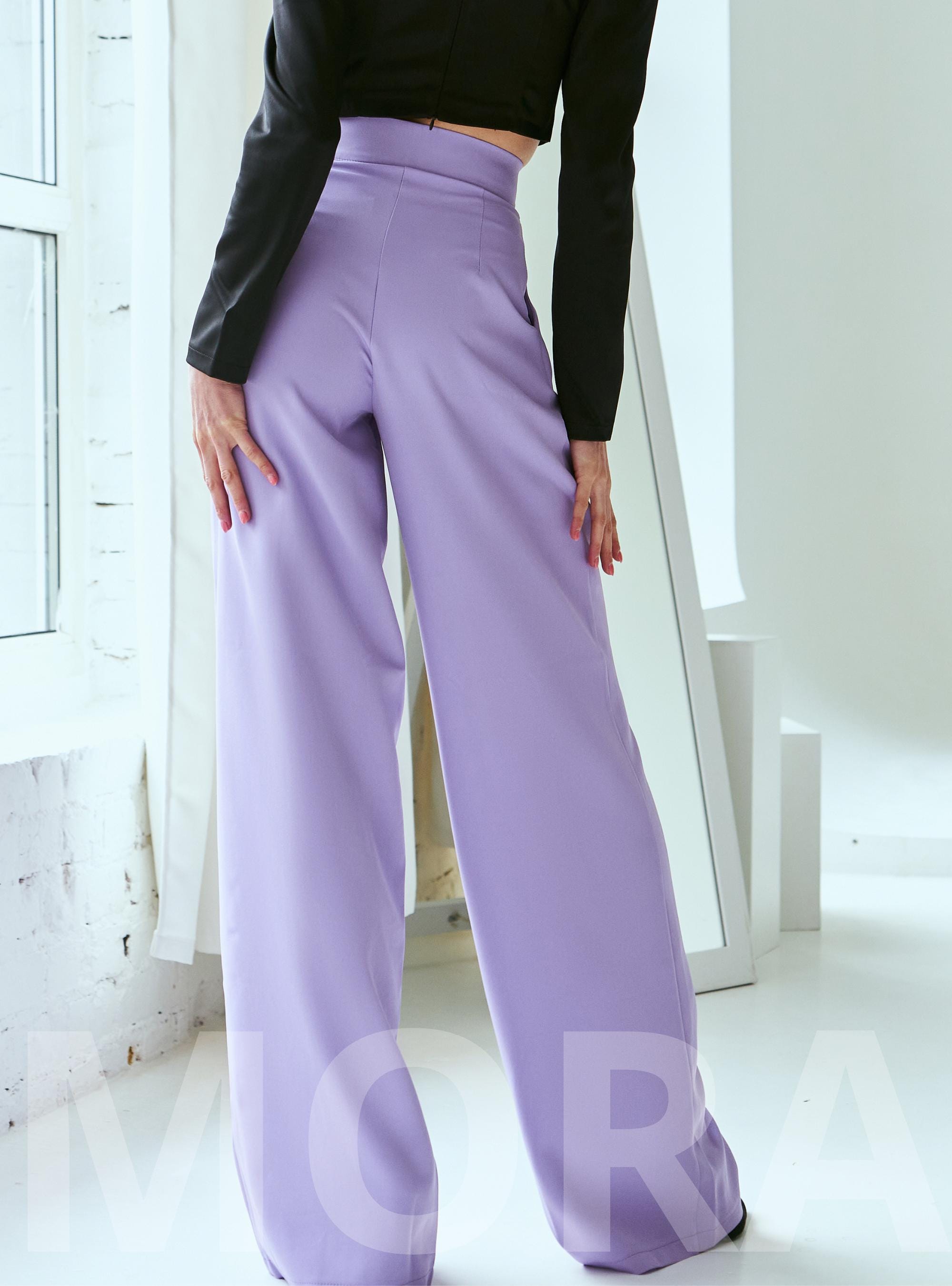 パンツ LOW CLASSIC : 24FW / BASIC LONG TROUSER (PURPLE) Lavender High Waist Trousers, Wide Leg Pants, Wide Leg Pants
