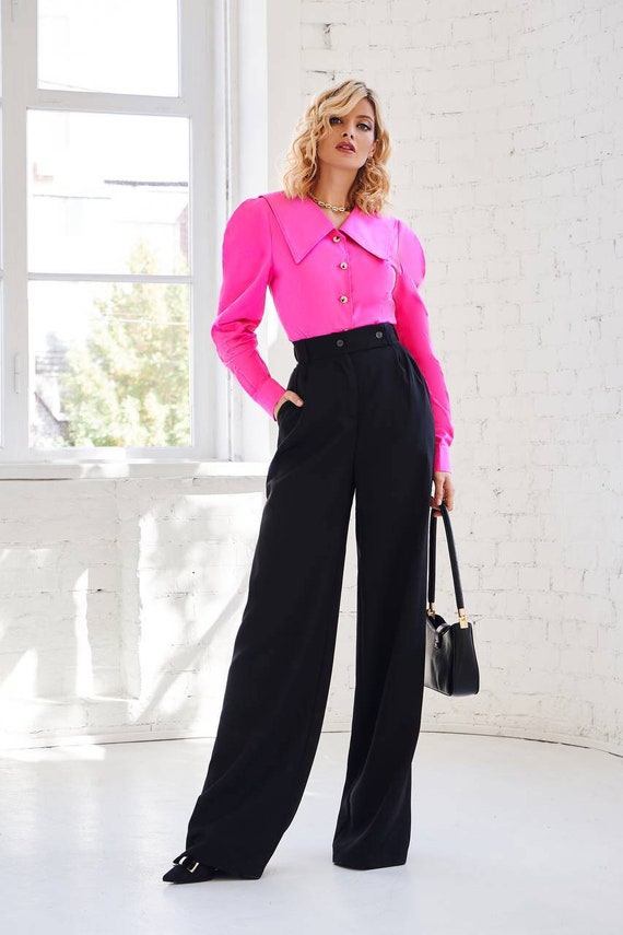 palazzo pant style with long top, black palazzo, printed top | Long tops,  Elegant dresses, Fashion pants