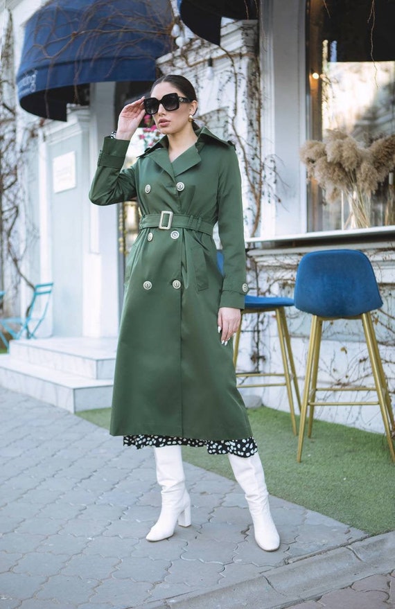 Double breasted sales rain coat