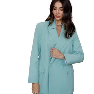 Formal Pantsuit for Women, Pistachio Green Pants Suit For Women, Women's Blazer Trouser Suit Formal Events, Light Green 2-piece Suit Womens