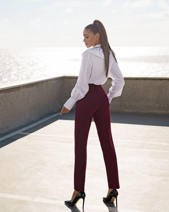 burgundy skinny dress pants Excuse Me Miss|Bandage Dress main image 0