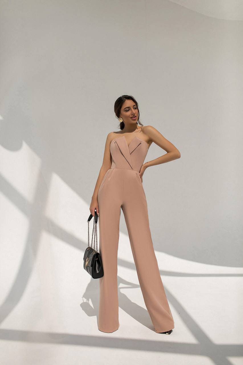 Beige Formal Jumpsuit Womens Bridal Jumpsuit Women Onepiece - Etsy Singapore