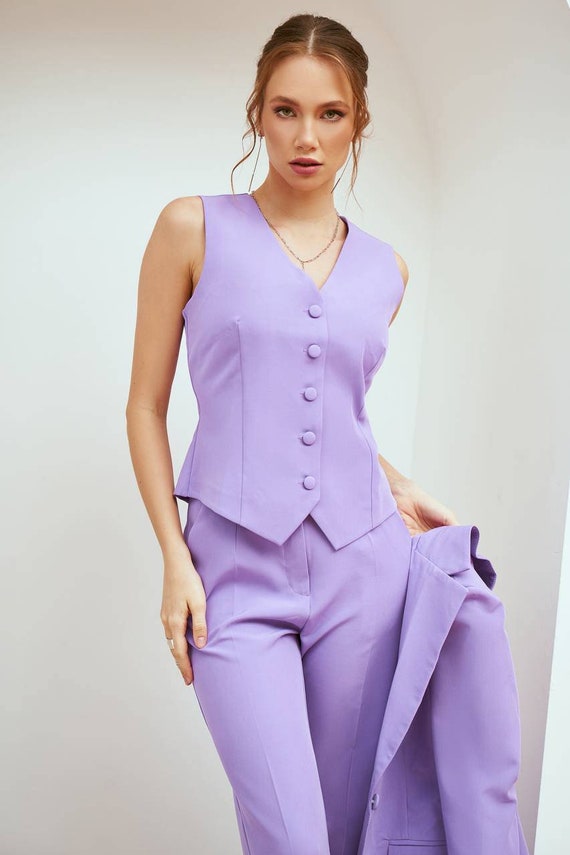 Lavender Formal Pantsuit for Women, Business Women Suit With Vest, Formal  3-piece Suit Set Womens, Womens Office Wear Blazer Trouser Suit -   Norway