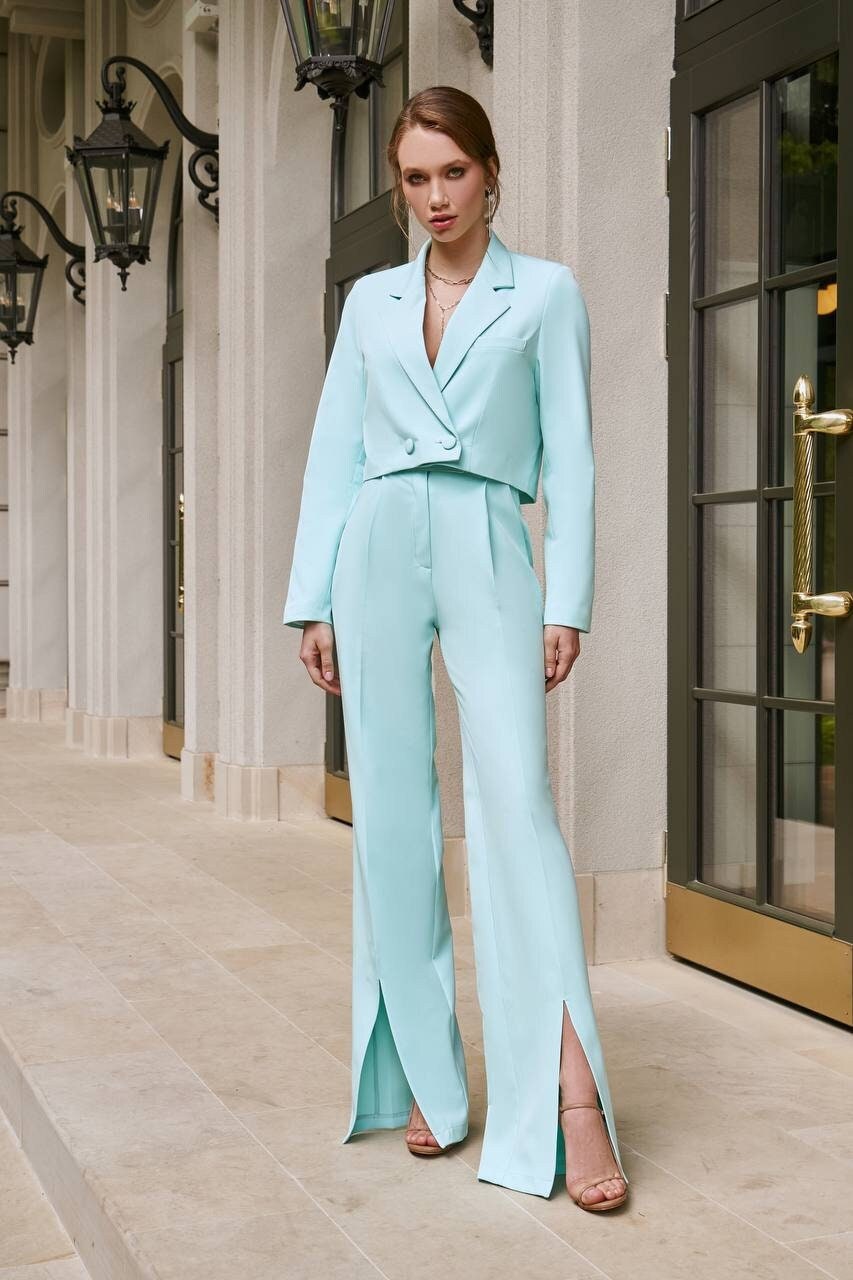 Mint Green Pantsuit for Women With 