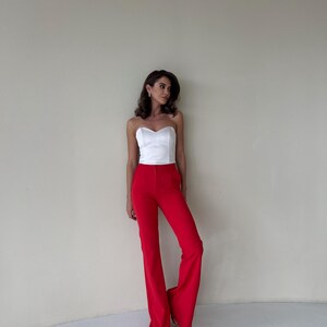 White Satin Corset Top: Strapless Bustier, Gen Z Chic image 5