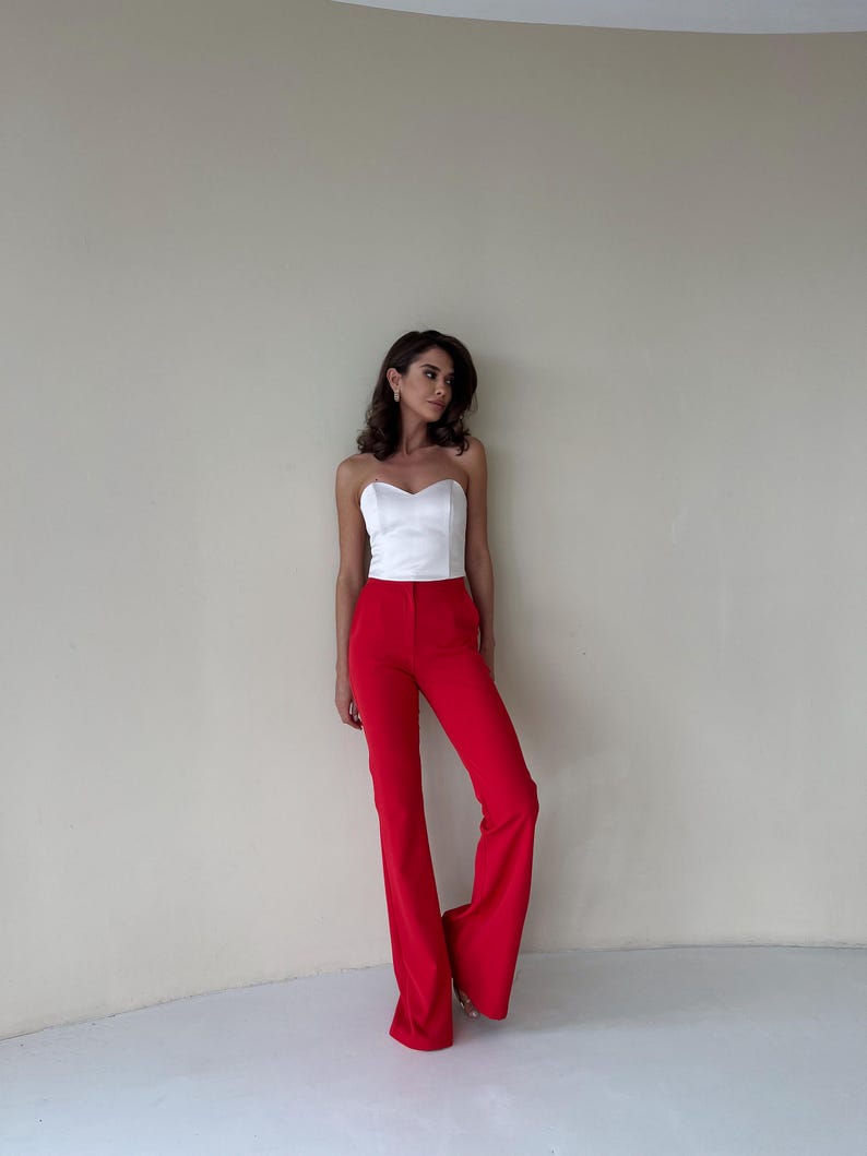 White Satin Corset Top: Strapless Bustier, Gen Z Chic image 5