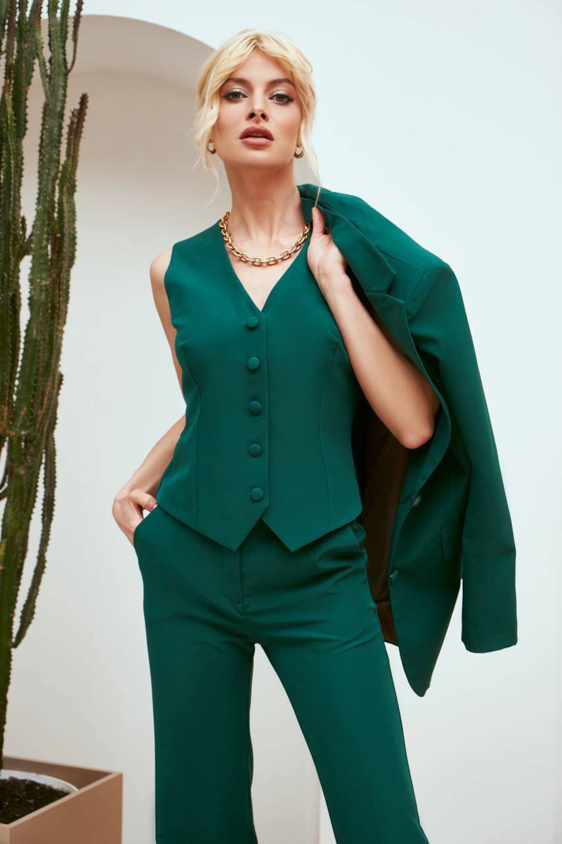 Emerald Green Pantsuit for Women Emerald Formal Pants Suit Etsy