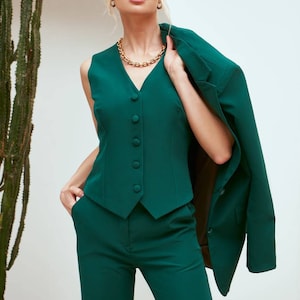 Emerald Green Pantsuit for Tall Women, Emerald Formal Pants Suit Set for  Women, Women's Formal 3-piece Pants Suit, Emerald Blazer Trouser 