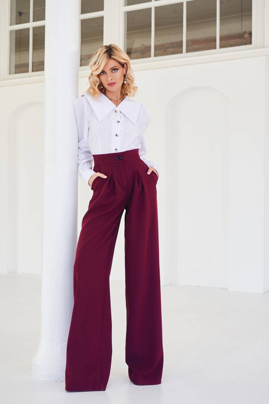 Classy High Waisted Pants – Palazzo Couture Online