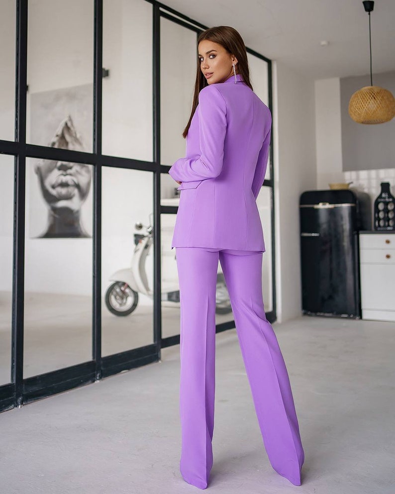 Purple Formal Pants Suit for Business Women Tall Women - Etsy