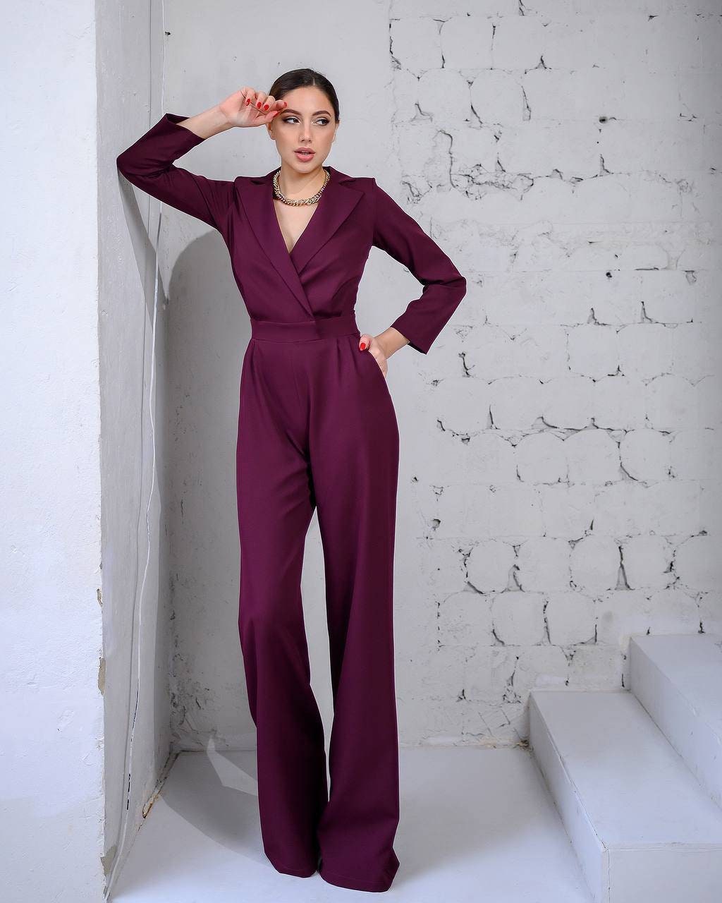 Dropship Autumn Elegant Purple Jumpsuit Women O-neck Long-Sleeved High  Waist Lace Up Slim Jumpsuits Female Winter Fashion New Lady Romper to Sell  Online at a Lower Price