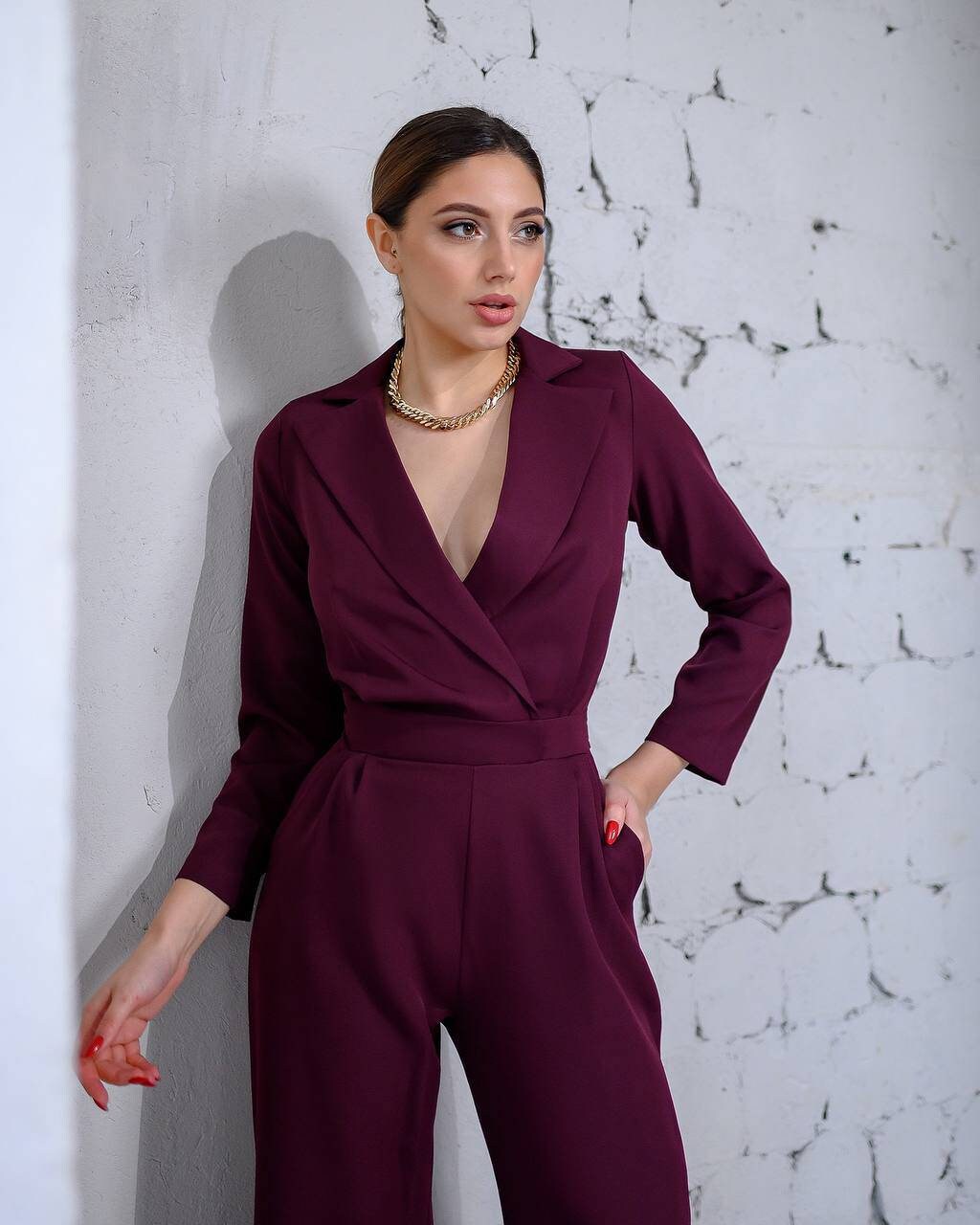 Burgundy Formal Jumpsuit Womens Women Burgundy Jumpsuit - Etsy