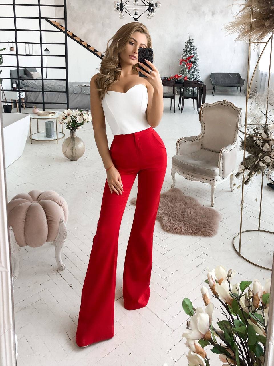 Red Bell Bottoms Pants for Women, Flared Pants Women, High Waist Trousers  Bell Bottoms, Red Flared Pants for Women, -  Canada