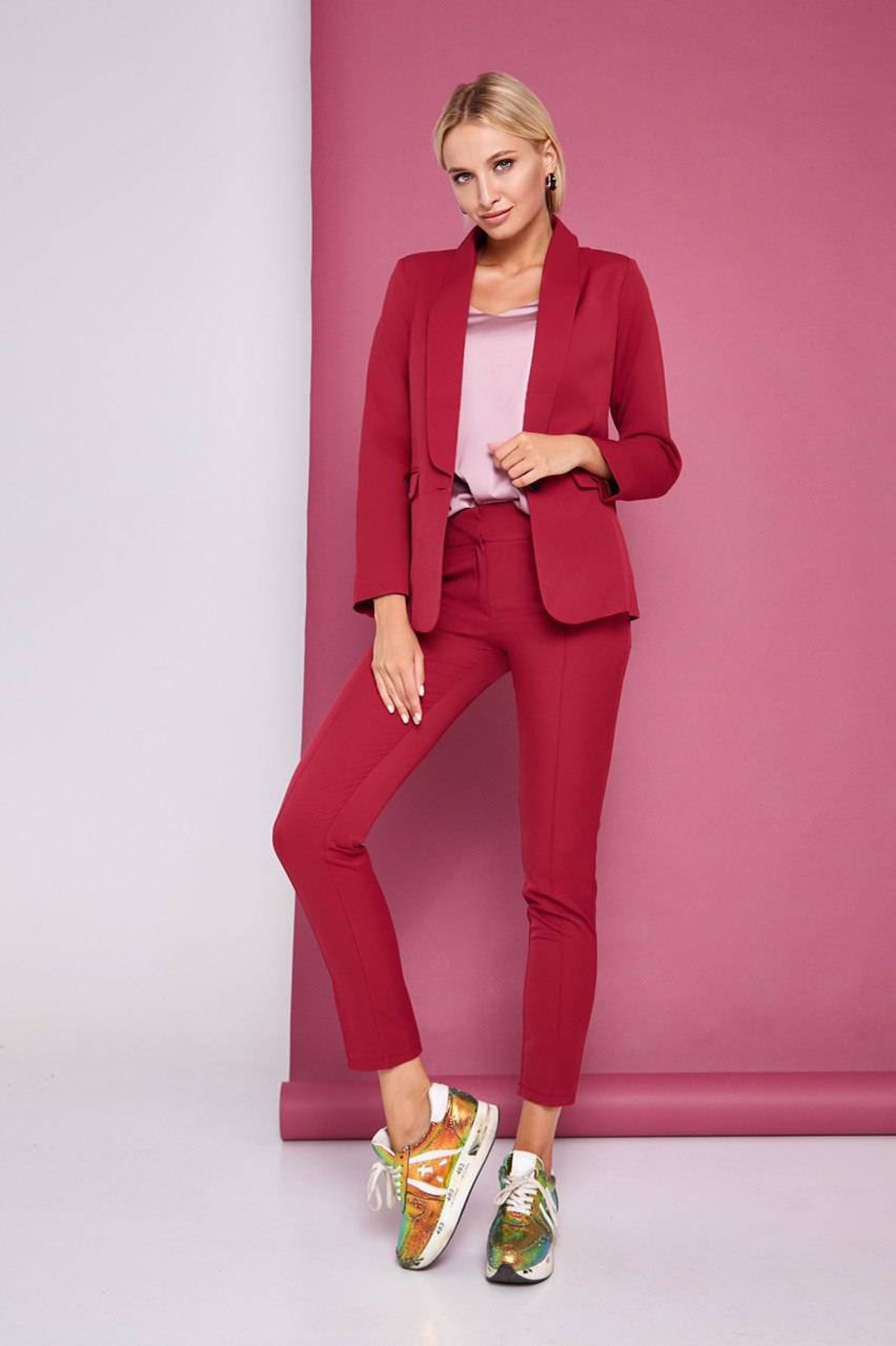 Fuchsia Blazer Trouser Suit for Women Formal Pantsuit for Etsy